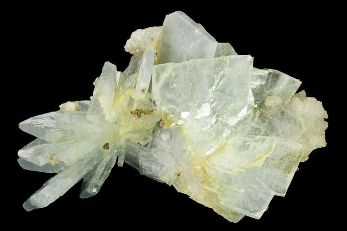 Bladed Blue Barite Crystal Cluster with Quartz- Morocco #160120